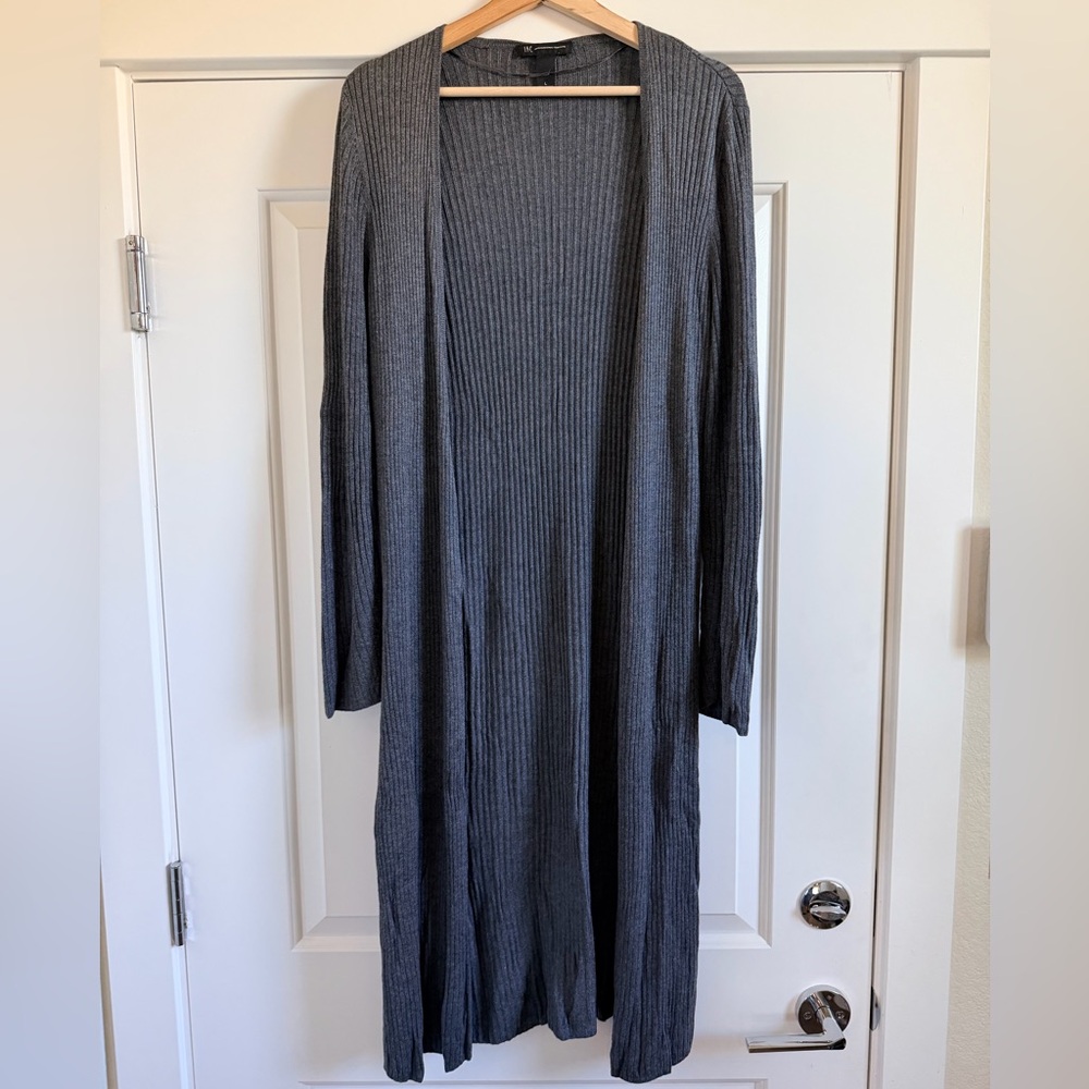 INC International Concepts Charcoal Ribbed Cardigan